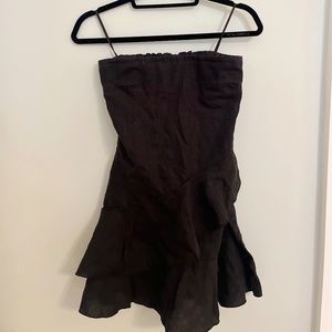 Bec + Bridge Black Linen Mini Dress - Size US 0